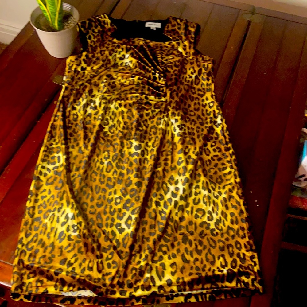 Shelby & Palmer 16 W Leopard Print Rouched Dress